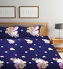 Blue Cartoon 300 TC Cotton Blend Double Bedsheet With 2 Pillow Covers