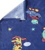 Blue Cartoon 300 TC Cotton Blend Double Bedsheet With 2 Pillow Covers