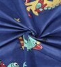 Blue Cartoon 300 TC Cotton Blend Double Bedsheet With 2 Pillow Covers