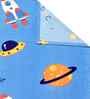 Blue Cartoon Print 300 TC Cotton Blend Single Bedsheet with 1 Pillow Cover
