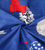 Blue Cartoon Printed 300 TC Cotton Blend Single Bedsheet with 1 Pillow Cover