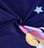 Blue Cartoon Printed 300 TC Cotton Blend Single Bedsheet with 1 Pillow Cover