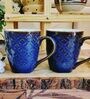 Blue Ceramic  320 ml ( Set of 2) Coffee Mug