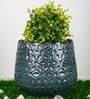 Blue Ceramic Cutting Pineapple Shape Planter