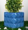 Blue Ceramic Diamond Box Planter