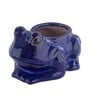 Blue Ceramic Frog Shape Planter