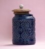 Blue Ceramic Storage Jar (Set of 2)By The Blooming Bagh