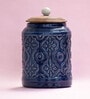 Blue Ceramic Storage Jar (Set of 2)By The Blooming Bagh