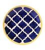 Textured 8 Inch Blue Ceramic (Set of 4) Dinner Plate