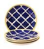 Textured 8 Inch Blue Ceramic (Set of 4) Dinner Plate