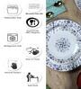 Chain 12 Pcs White & Blue Melamine Dinnerware Set
