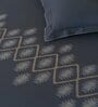 Blue Embroidered 210 TC Cotton King Sized Bedsheet with 2 Pillow Covers