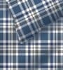 Blue Checkered 225 TC Cotton and Polyester King Bedsheet with 2 Pillow Covers