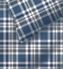 Blue Checkered 225 TC Cotton and Polyester Single Bedsheet with 1 Pillow Cover