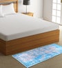 Blue Chenille 55 x 22 Inches Machine Made Floor Runner