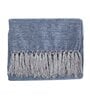 Blue Chenille Plain Solid Pattern 60 X 50 Inch Throw
