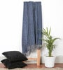 Blue Chenille Plain Solid Pattern 60 X 50 Inch Throw
