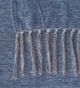 Blue Chenille Plain Solid Pattern 60 X 50 Inch Throw