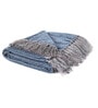 Blue Chenille Plain Solid Pattern 60 X 50 Inch Throw