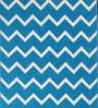 Blue Chenille Abstract 4 X 6 Feet Machine Made Carpet