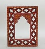 Blue Color Handpainted Engineered Wood Carving Jharokha Frame