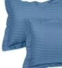Blue 210TC Cotton stripe 1 Super King Bedsheet with 2 Pillow Covers