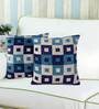 Chenille Geometric Pattern 16x16 Inch Cushion Covers (Set Of 2)