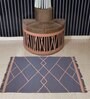 Blue colour Gemetrical Chocho 2.7x5.11 Feet Hand Woven Carpet