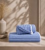 Blue Coral Fleece Solid 450 Gsm Bath Towel Set Of 3