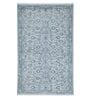 Blue Floral Cotton 4 ft x 6 ft Hand Knotted Carpet