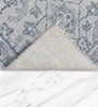 Blue Floral Cotton 4 ft x 6 ft Hand Knotted Carpet