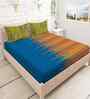 Blue Cotton 1 Double Queen Bedsheet with 2 Pillow Covers