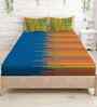 Blue Cotton 1 Double Queen Bedsheet with 2 Pillow Covers
