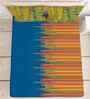 Blue Cotton 1 Double Queen Bedsheet with 2 Pillow Covers