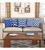Blue Geometric Cotton 16 x 16 Inches Cushion Covers (Set of 5)