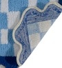 Blue Cotton 16X24 Inches Anti-Skid Bath Mat