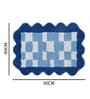 Blue Cotton 16X24 Inches Anti-Skid Bath Mat