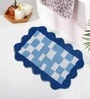 Blue Cotton 16X24 Inches Anti-Skid Bath Mat