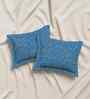 Blue Cotton 27x18 Inches Pillow Covers (Set of 2)