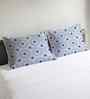 Blue Cotton 27x18 Inches Pillow Covers (Set of 2)