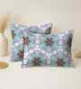 Blue Cotton 27x18 Inches Pillow Covers (Set of 2)