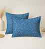 Blue Cotton 27x18 Inches Pillow Covers (Set of 2)