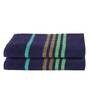 Blue Solid 450 GSM Cotton (Set of 2) Bath Towel