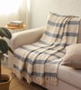 Blue Cotton 52x60 Inches Sofa Throw