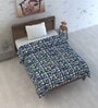 Blue Cotton Abstract 120 GSM Single Bed Kids Dohar