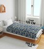 Blue Cotton Abstract 120 GSM Single Bed Kids Dohar