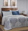 Blue Cotton Abstract 145 GSM Double Bed Quilt