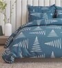 Blue Cotton Blend Abstract 150 GSM Single Comforter