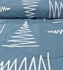 Blue Cotton Blend Abstract 150 GSM Single Comforter