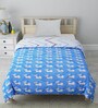 Blue Cotton Abstract 150 GSM Single Bed Comforter